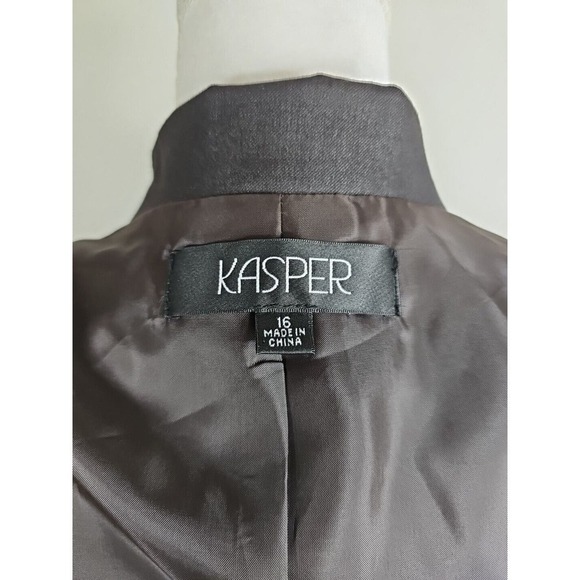 Kasper ~Woman Size 16~ Chocolate Brown One Button Lined Career Work Suit Jacket. - Picture 11 of 12